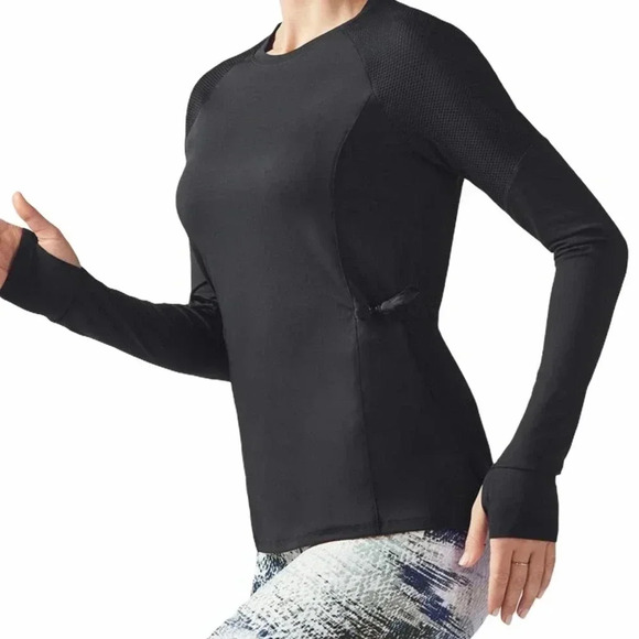 Fabletics Lana Black Cinched Waist Long Sleeve Size Large - Picture 1 of 11